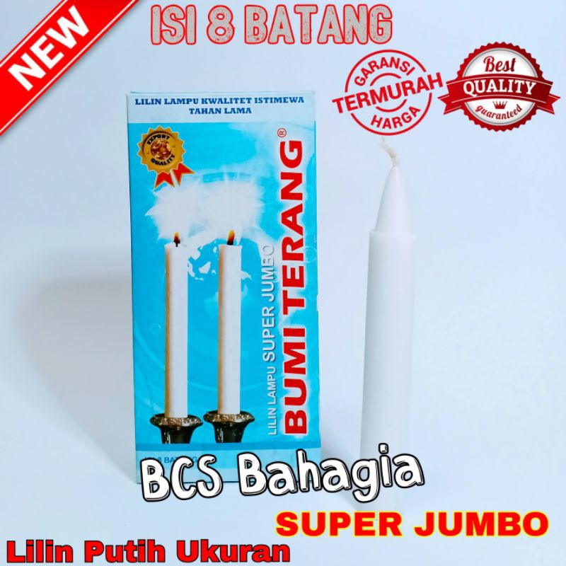 Lilin Putih Polos Besar Panjang Sembahyang Bisa Untuk Paskah Dan Natal Isi 8 Batang White Candle Kualitas Impor Serbaguna