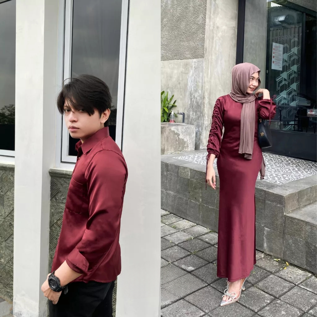 ANDARA couple Dress Polos lengan balon serut / Rok Duyung / Baju Kondangan / Lamaran / Lebaran / Braidsmaids murah / Gamis remaja / Prewedding / wisuda / by Zenira