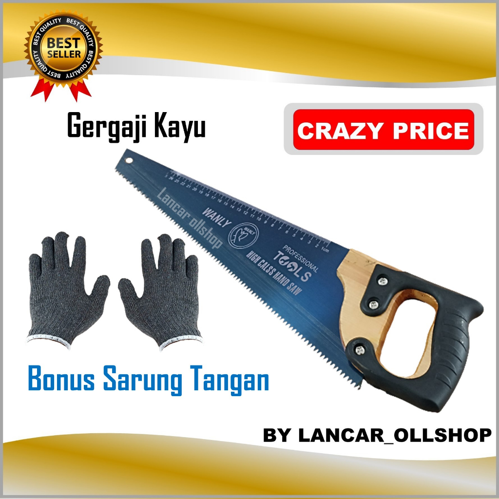 Gergaji gagang kayu 18 inch / Gergaji Kayu / Gergaji Tangan / Gergaji Tukang