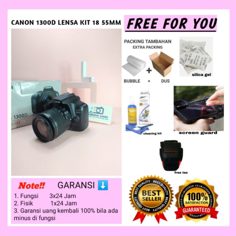 Camera Canon 1300d kit 18 55mm Wifi not 1500d