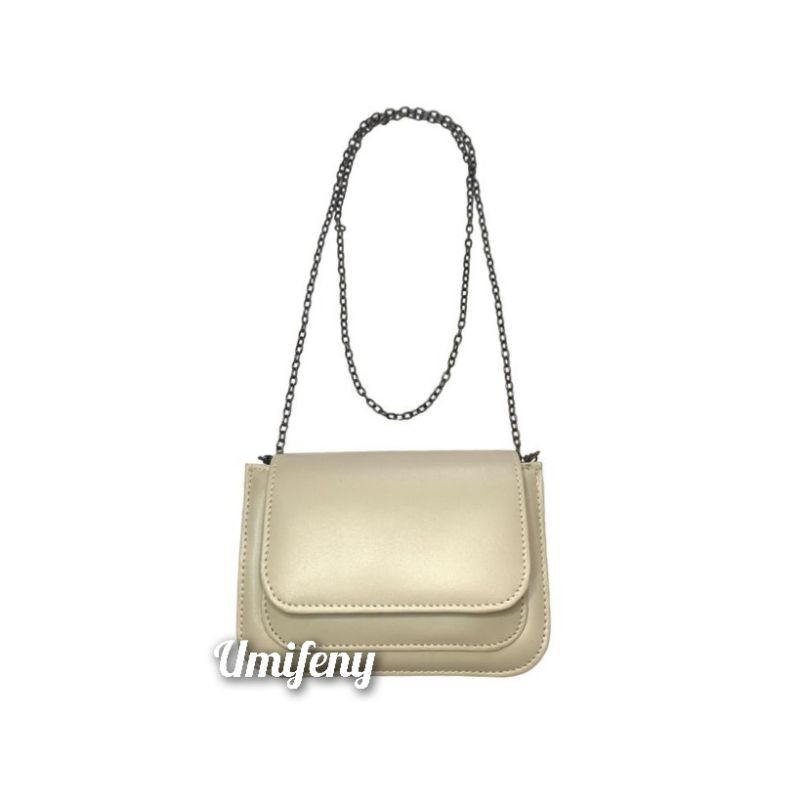 U0346 Tas Fashion Wanita Tali Rantai Tas Slempang Simple Fasionable Bag