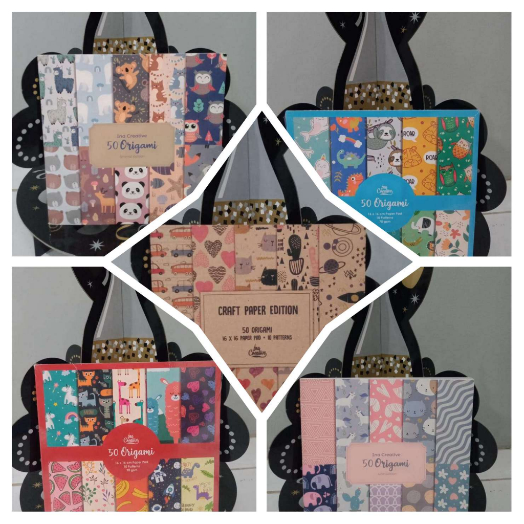 

origami karakter lucu 16x16, origami motif 16x16, origami fancy 16x16, origami bergambar 16x16