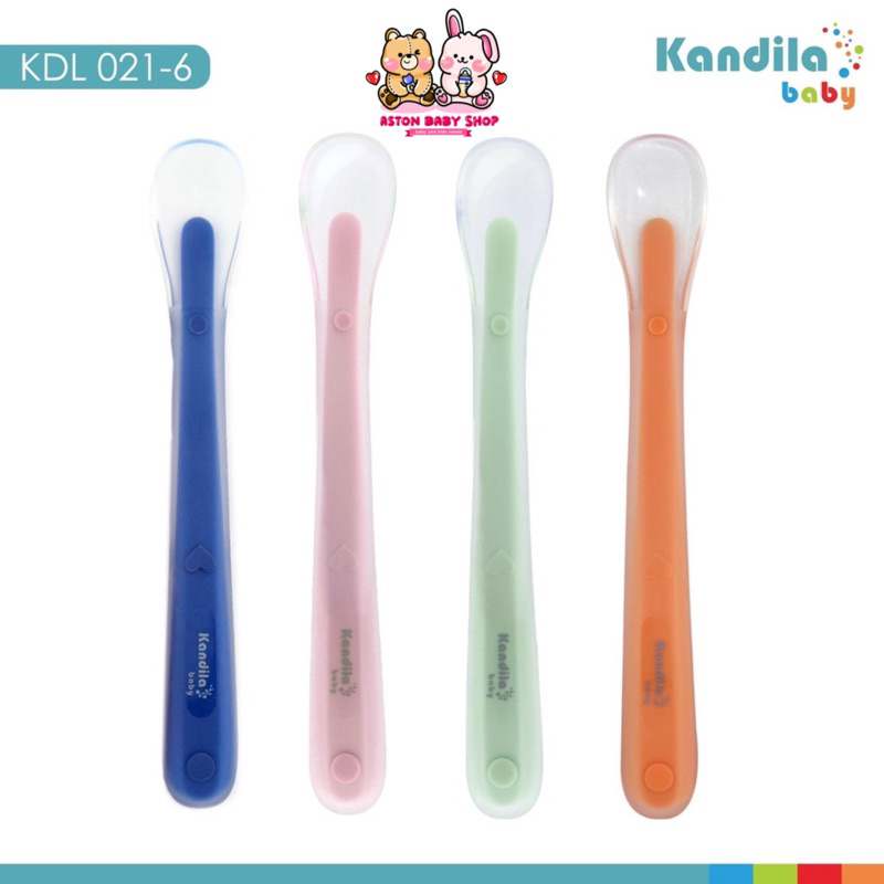 Kandila Silicone Spoon with Case Sendok Silikon Bayi dengan tempat