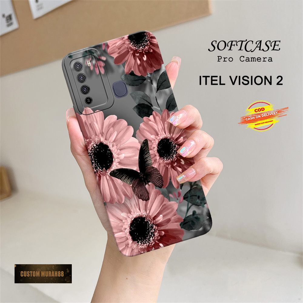 Case Itel Vision 2 Terbaru - Fashion Case Bunga - Casing Hp Itel Vision 2 - Soft Case Hp Itel Vision