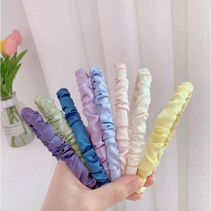 A564 BANDO KERUT SCRUNCHIE HEADBAND bandana kunciran aksesoris rambut hair fashion kecantikan organza double hycon sifon ikat ikatan pita