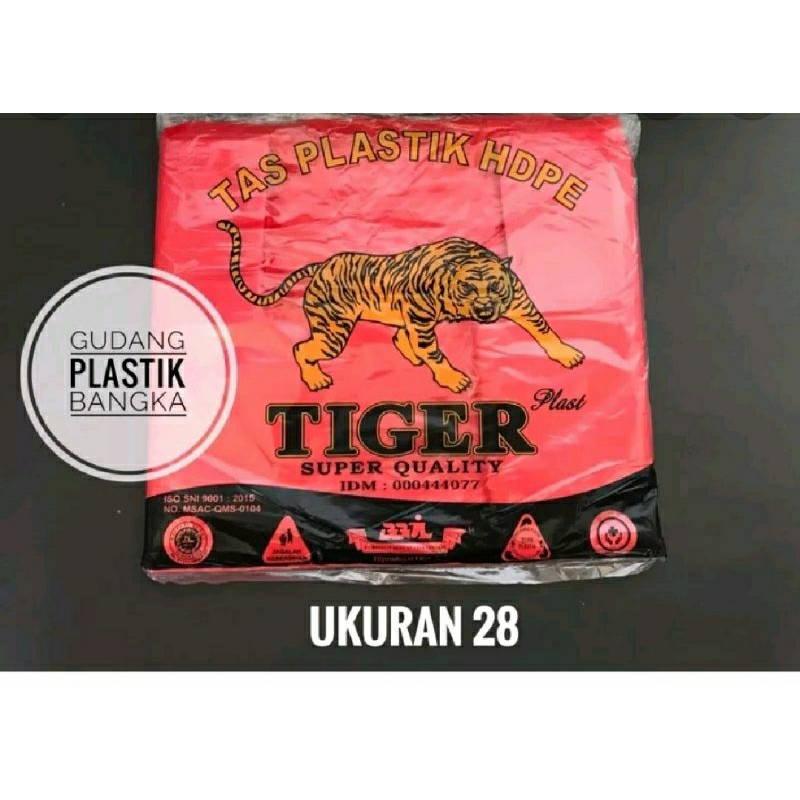 KANTONG PLASTIK TIGER UKURAN 28 MERAH