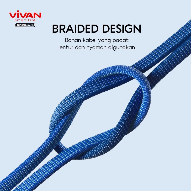 VIVAN BTK-CS Kabel Data Type C Fast Charging Original 3A - 1M - Garansi Resmi 1 Tahun