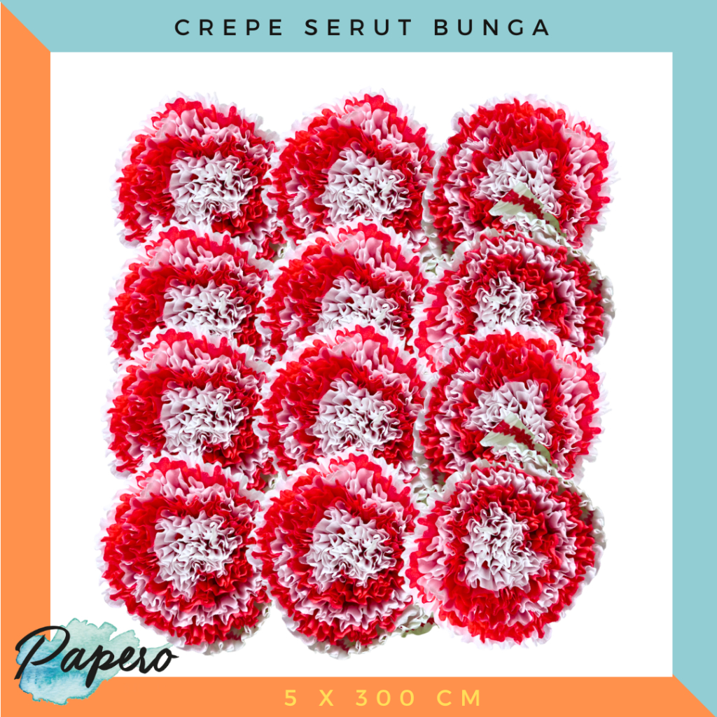 

Merah Putih Crepe Gulung / Serut / Renda / Bunga Dekorasi 17 Agustus