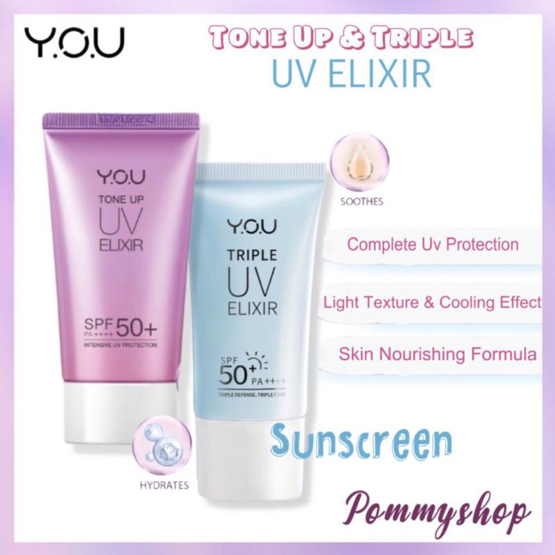 You Sunscreen Tone Up UV Elixir &amp; Triple UV Elixir SPF 50+ PA++++
