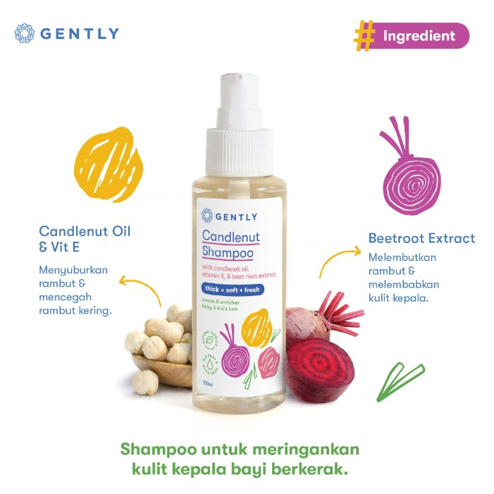 Gently Candlenut Shampoo 100ml / Sampo Kemiri Bayi dan Anak CBKS