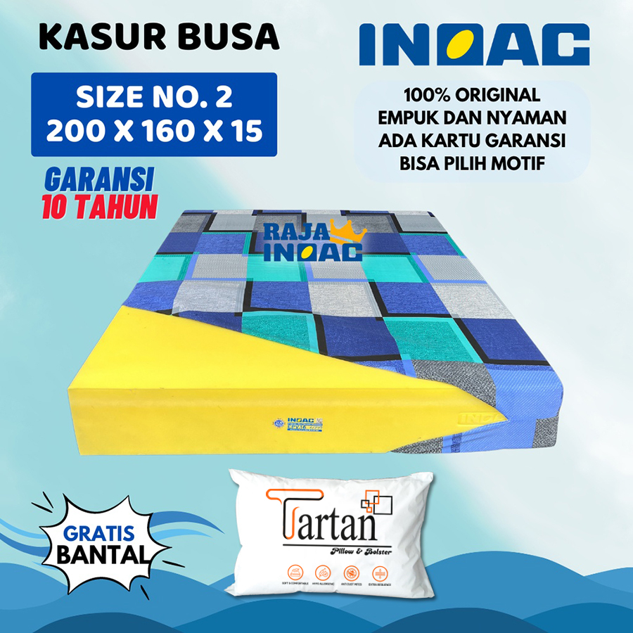 [200x160x15] Kasur Busa INOAC Original NO. 2 Ukuran 200x160x15 cm Garansi 10 Tahun Empuk Awet Tahan Kempes