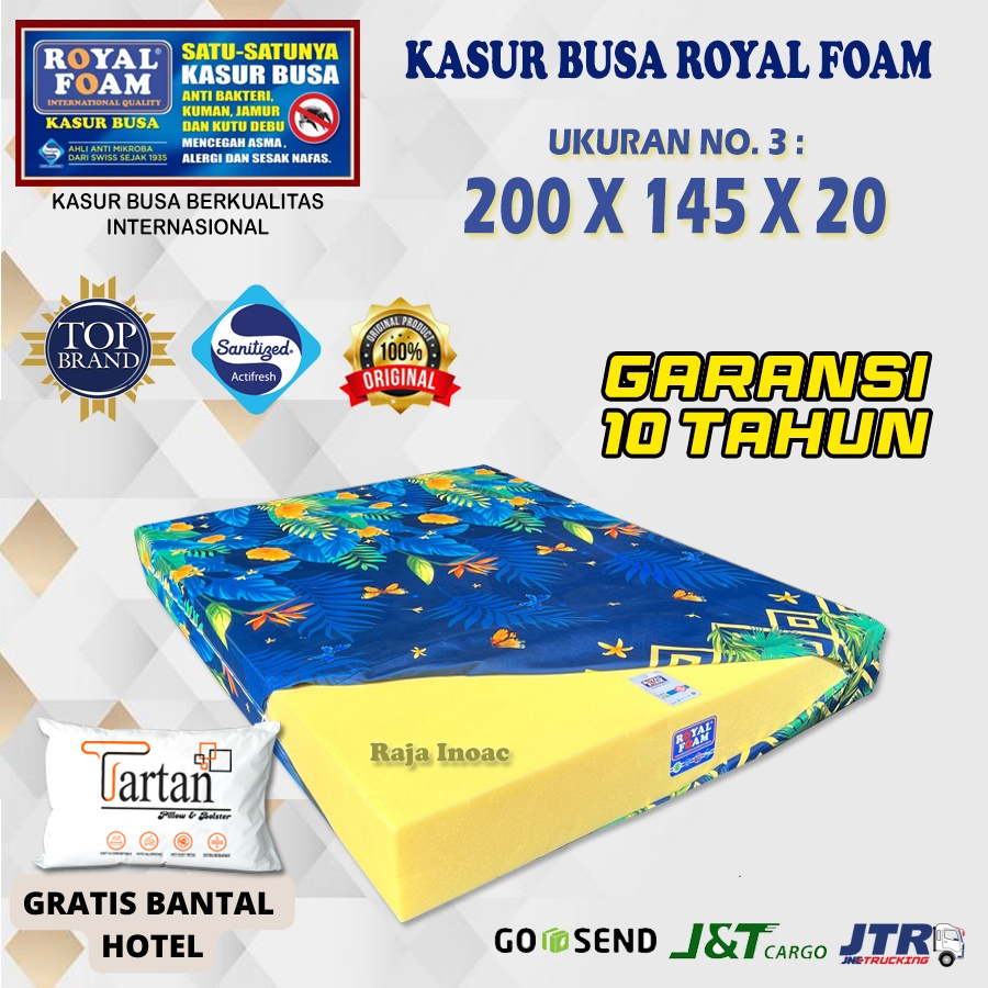 Kasur Busa ROYAL FOAM NO 3 Ukuran 200X145X20 cm Garansi 10 Tahun Anti Kempes - Raja Inoac