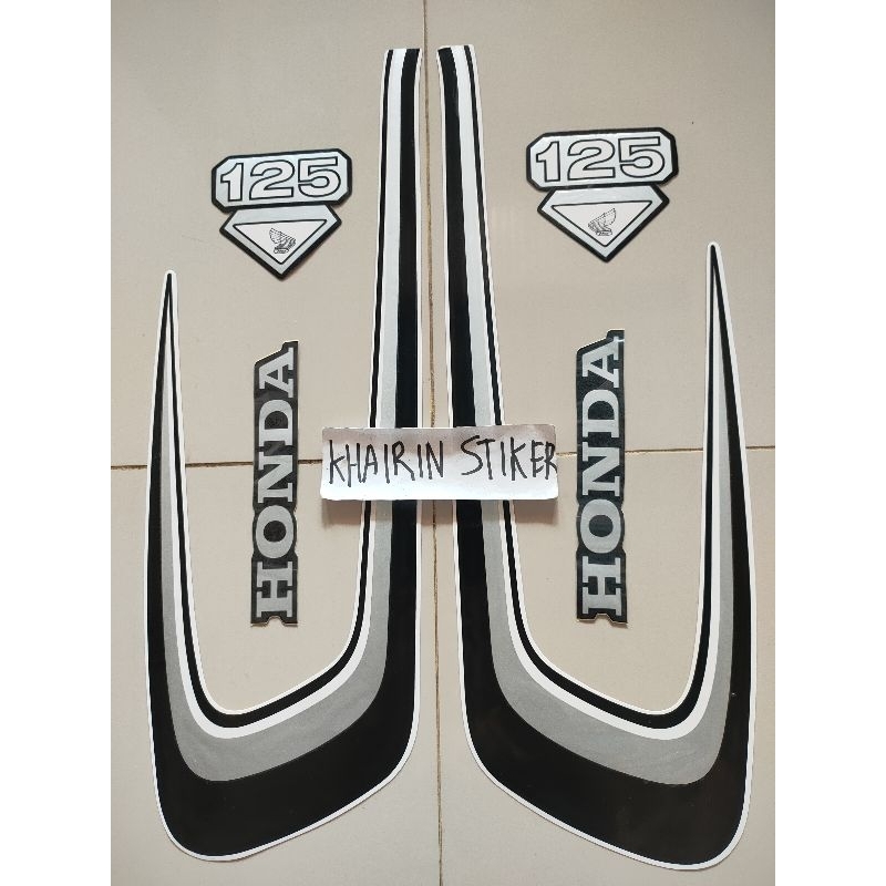striping stiker cb 100 cb 125 hitam silver 1976 76