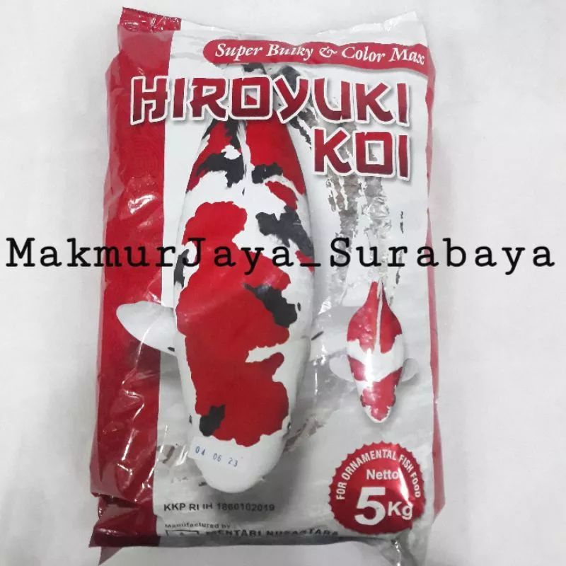 Pakan HIROYUKI KOI Super BULKY & COLOR MAX/Merah per Zak 5Kg/Protein Tinggi