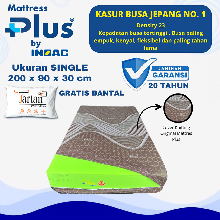 [200x90x30] Kasur Busa INOAC Mattress Plus Ukuran Single Tebal 30 cm Garansi 20 Tahun Tahan Lama - Raja Inoac