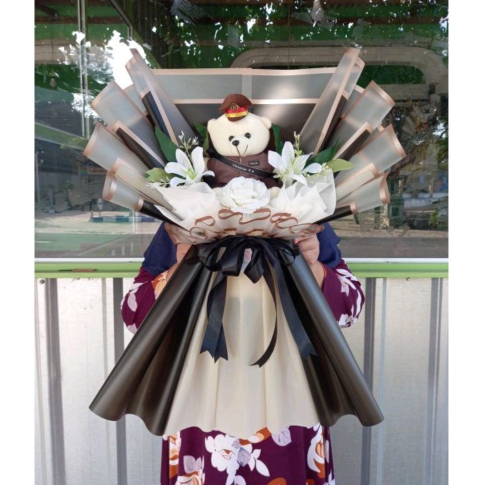 WAJIB CHECKOUT PACKING BUKET BONEKA POLISI BUKET PELANTIKAN BUKET BONEKA PROFESI