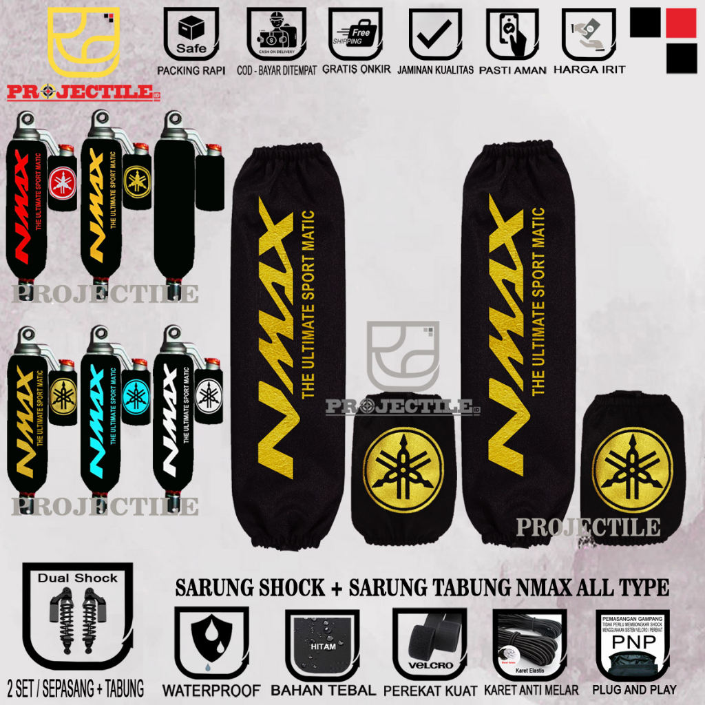 Sarung Shock Plus Sarung Tabung Nmax sarung shockbreaker cover shock Belakang YAMAHA NMAX, AEROX, XM