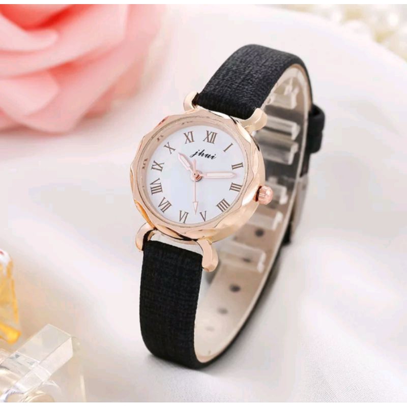 Jam Tangan Harajuku Wanita Kecil Analog Quartz Romawi Fashion Wanita Import (010PU)