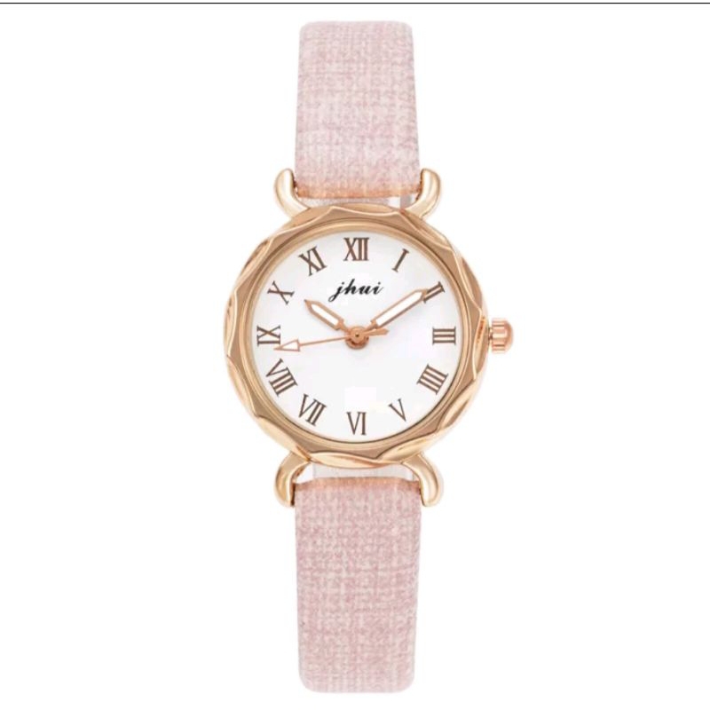 Jam Tangan Harajuku Wanita Kecil Analog Quartz Romawi Fashion Wanita Import (010PU)