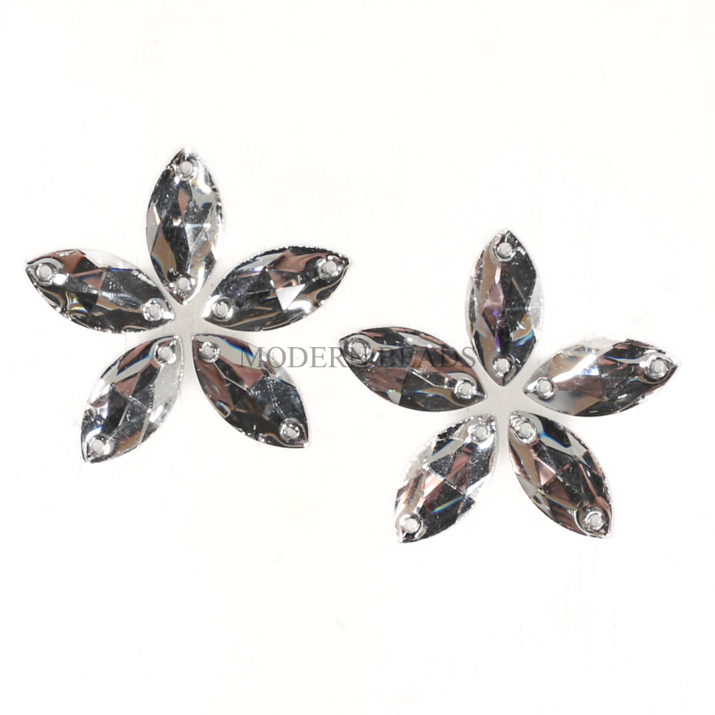 [1/2 LUSIN] Payet / Diamond Kristal Resin Putih Grade A Mata 6x12mm 9x18mm