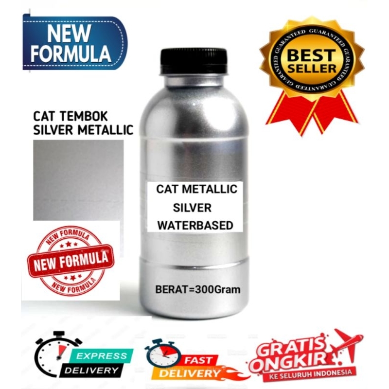 Cat Metallic Silver Glossy Waterbased 250Ml Cat Tembok metalik Akrilik