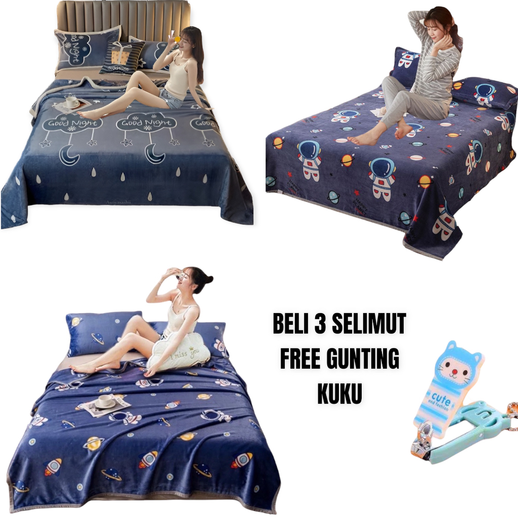 Selimut Dewasa Bulu Halus PROMO PAKET USAHA HEMAT SELIMUT 100 Ribu Dapat  3 PCS Berkualitas Cantik