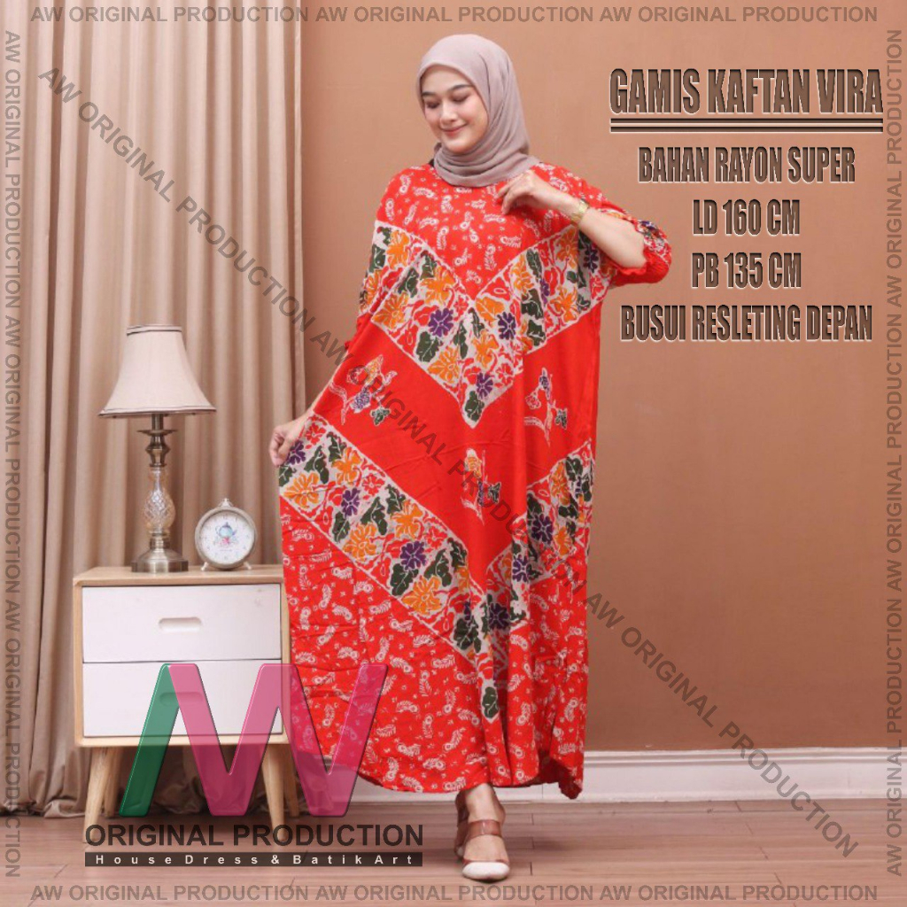 kafta rayon kekinian jumbo ld 140 cm motif batik cap pekalongan dress viral adem murah