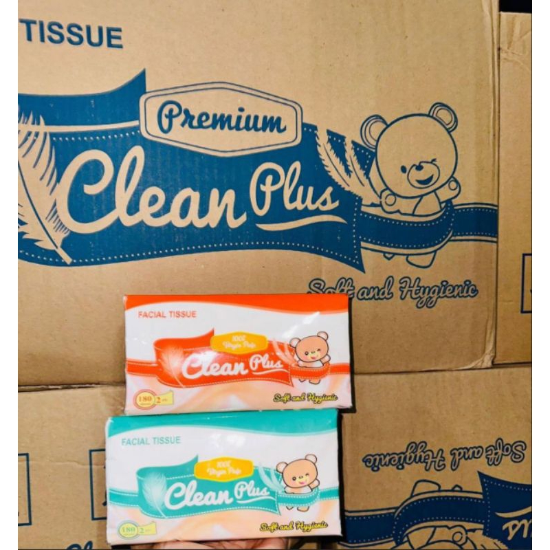 Tissue clean plus 180 sheets / Tissue wajah / Tissue Clean Plus 2 ply