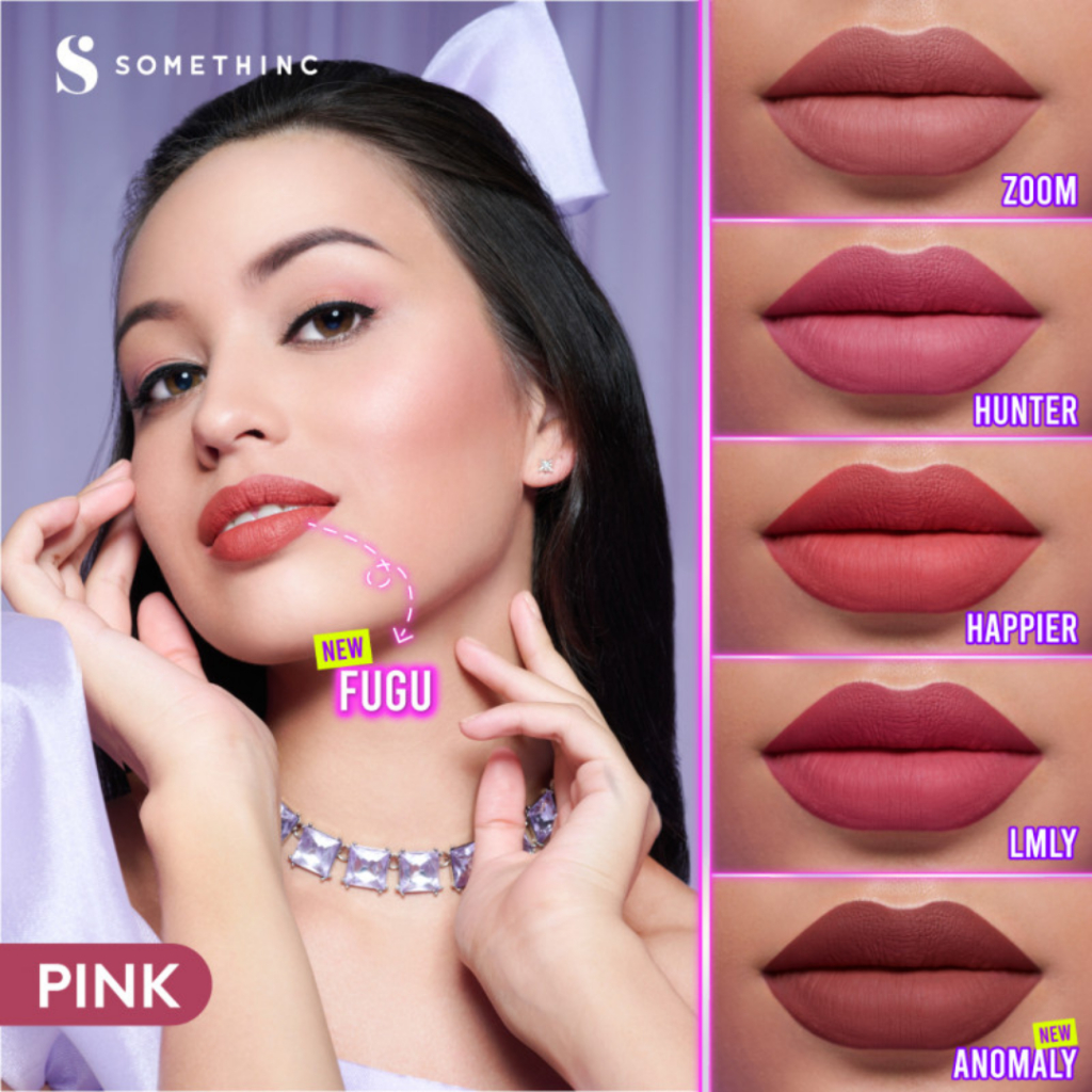 SOMETHINC Idol Blurry Soft Lip Matte (Ambush, Pokerface, Playdate, Zoom, Lonely, Encore, Cyber, LMLY, Blow, Hunter, Happier, Loyalty, Spotlight, Slay, Noel, Fugu, Trap, Confess, Claudia, Anomaly, Trouble) - Lip Cream Matte - Lipstik