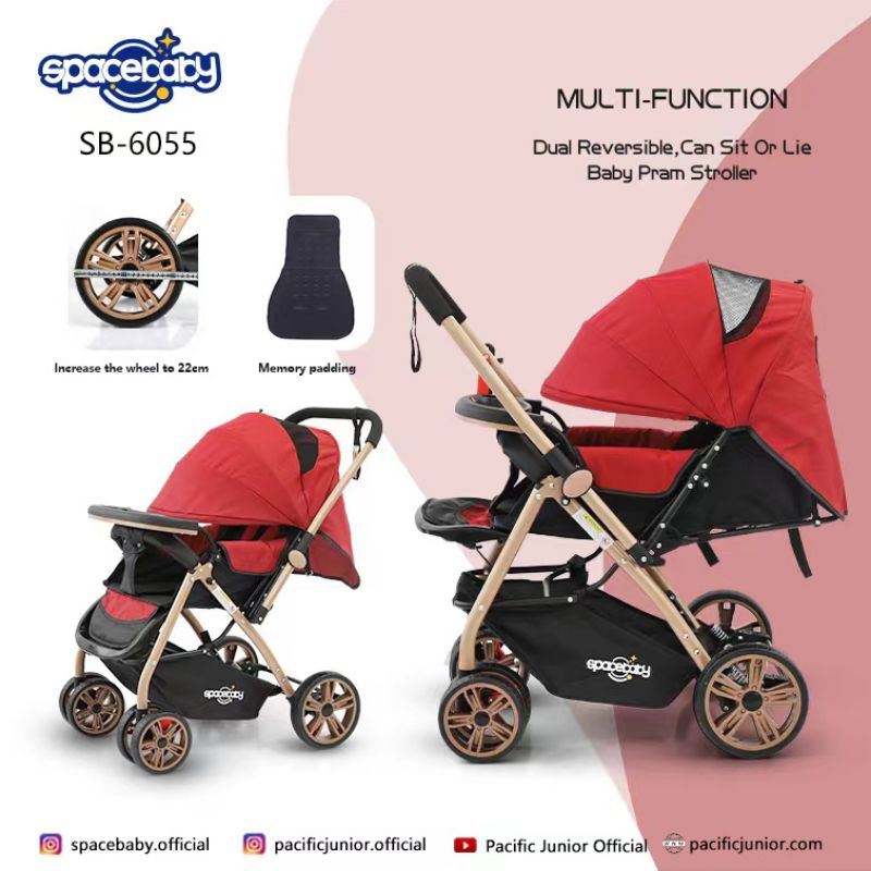 STROLLER SPACE BABY SB 6055 KERETA DORONG BAYI BISA HADAP DEPAN BELAKANG