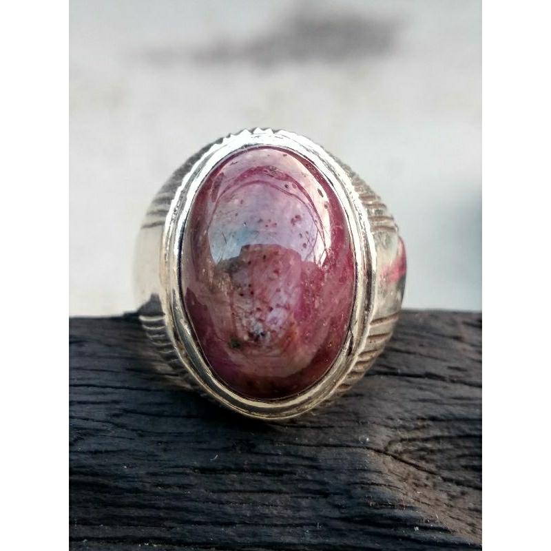 cincin perak ruby star ruby daging