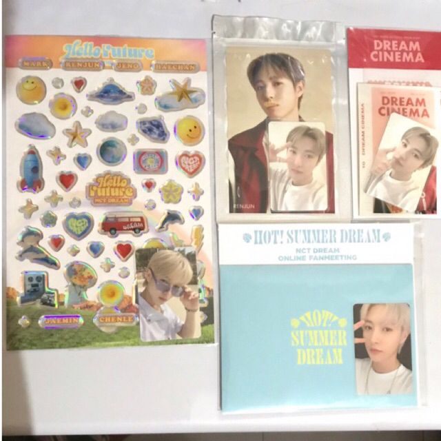 wts pc photocard renjun set epoxy ar ticket hot summer cinema photoset