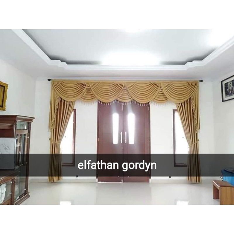 Gorden Poni Model Gelombang Jendela Pintu Mewah Elegan Rumah  Ruang tamu elegan