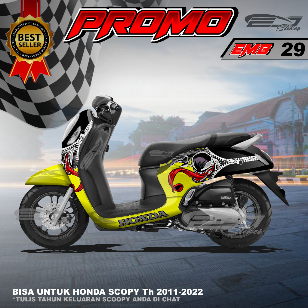 STIKER DECAL MOTOR SCOOPY 2022 NEW CUSTOM-STIKER MOTOR VARIASI WARNA SCOOPY UPDATE DESAIN-EMB29