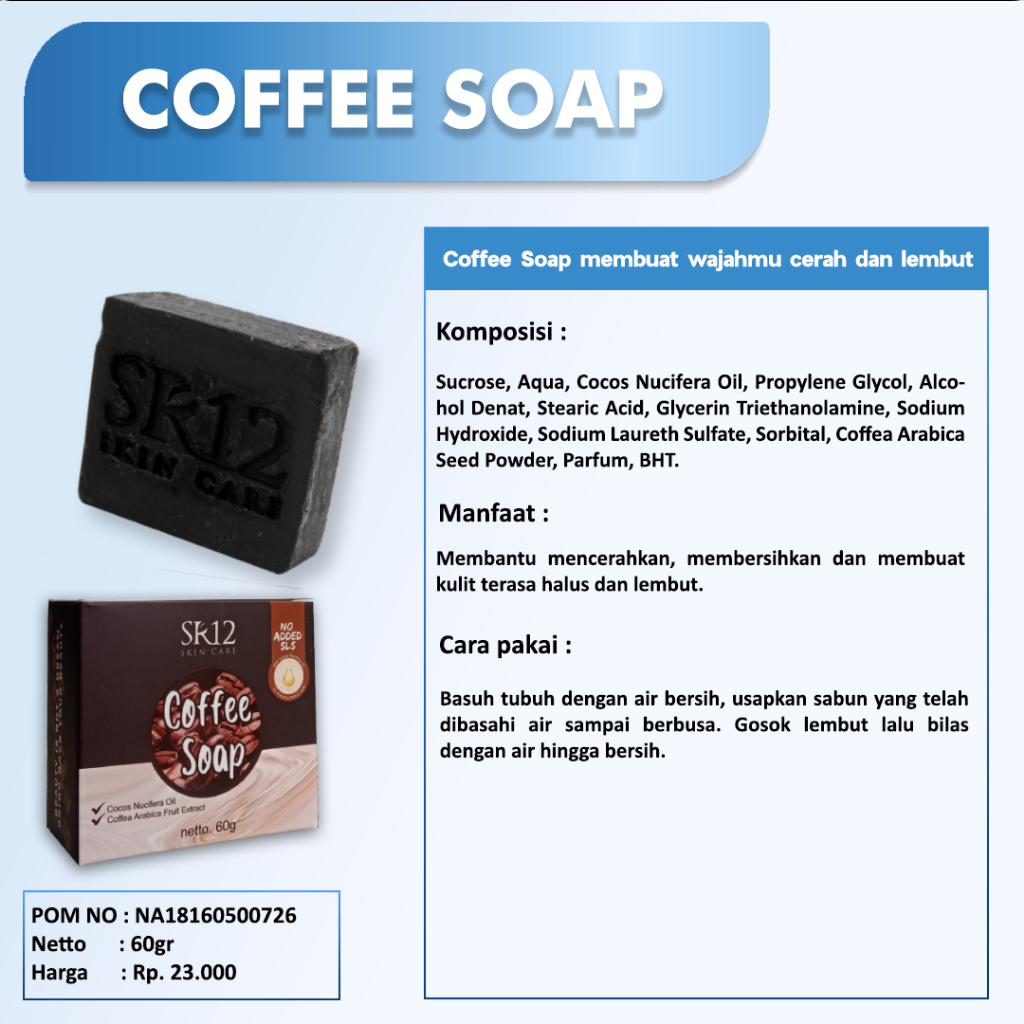 Sabun Kopi SR12 - Penghilang Flek Hitam Ampuh Coffee Soap Untuk Semua Jenis Kulit Mengurangi Komedo Di Wajah Mengangkat Sel Kulit Mati