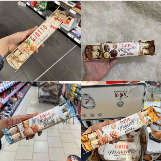 READY STOCK Ferrero Giotto isi 4 batang 154g - Butterkeks, Cookies & Cream, Hazelnut
