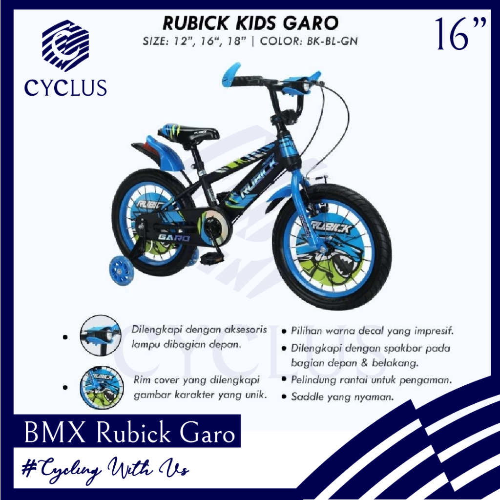 Sepeda BMX Anak Laki Laki Rubick Garo Karakter Keren Sepeda BMX Anak Rubick Murah Bagus