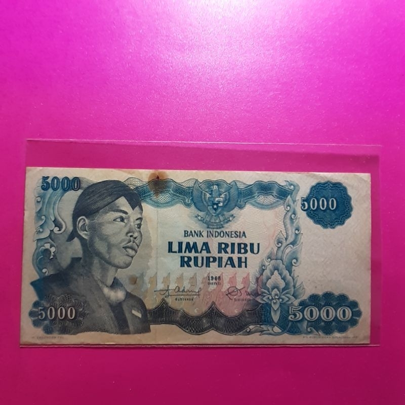 uang kuno 5000 rupiah sudirman 1968