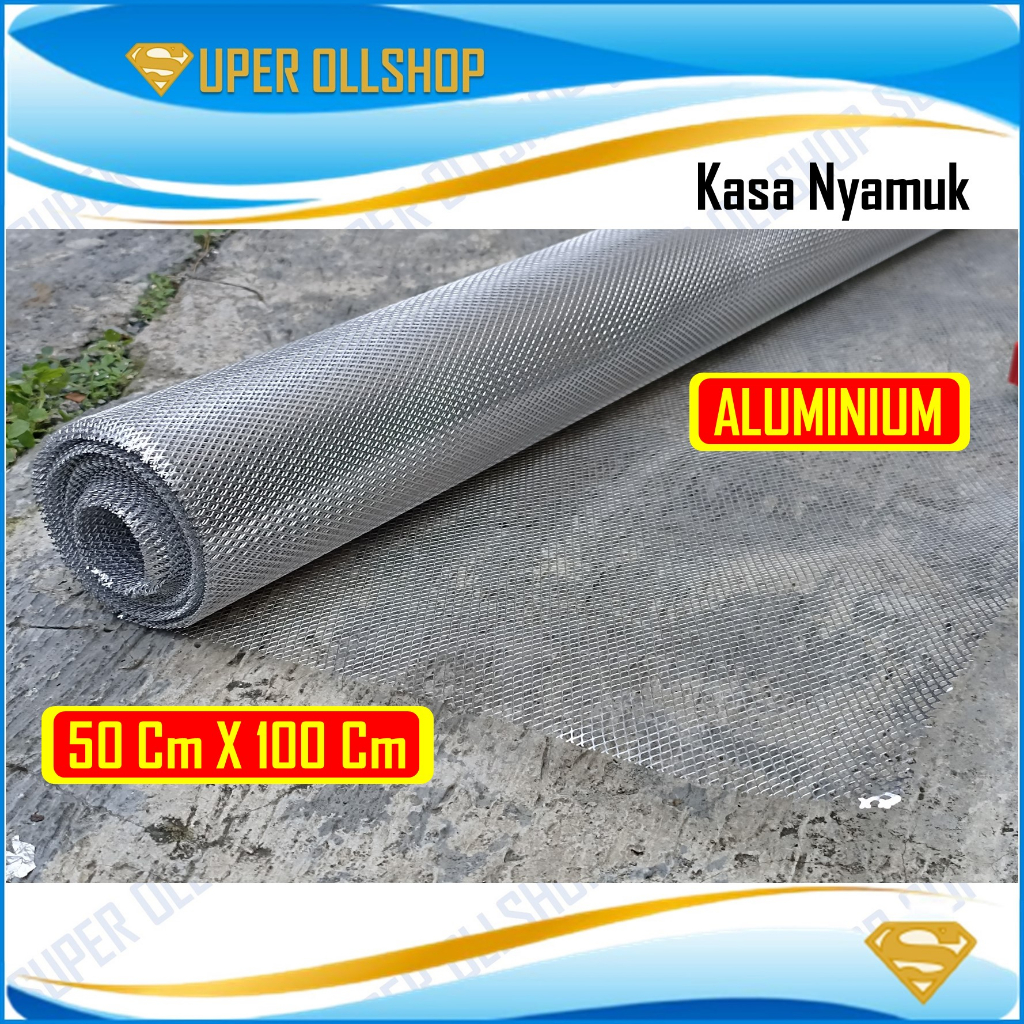 Kawat Nyamuk Jaring Aluminium / Kasa Nyamuk / Jaring Kawat Parabola Anti Karat Murah / Kasa Kawat Nyamuk Penghalang Nyamuk Jaring Aluminium Ventilasi Lubang Angin Ecer 50 Cm