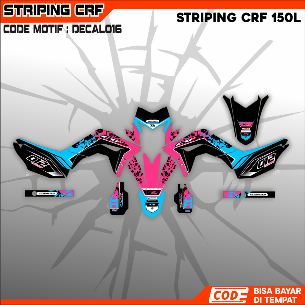 DECAL CRF MOTIF ELEGAN MOTIF KEREN DECAL HONDA CRF 150 STRIPING CRF 150