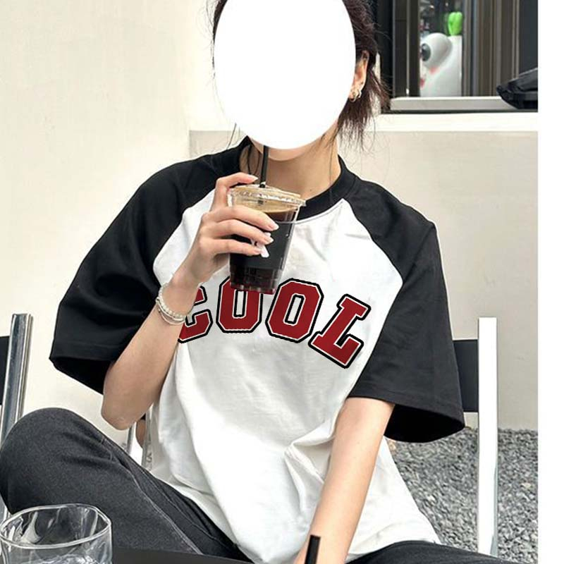 100% Katun Graphic Tee Korean Style Baju Wanita Letter Atasan Wanita Oversize Kaos Putih T-shirt