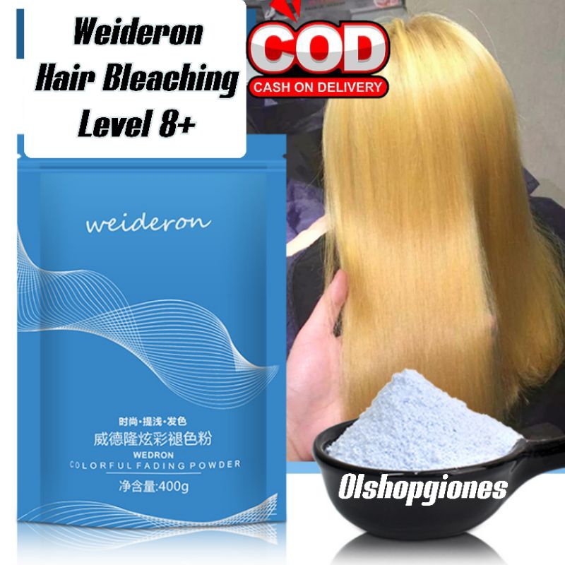 Weideron Bleaching Powder Bleac Fending Level 8+ pewarna cat rambut Blonde cod import