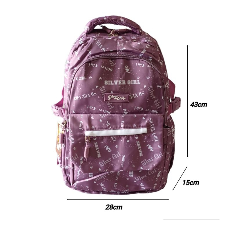 Tas Ransel Sekolah Silver Girl Alto Backpack Anak Perempuan Remaja SD SMP