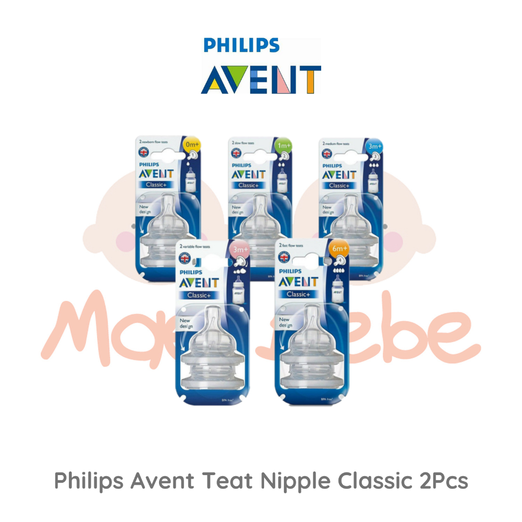 Philips Avent Teat Classic Nipple Dot Botol Susu Bayi Isi 2 Pcs