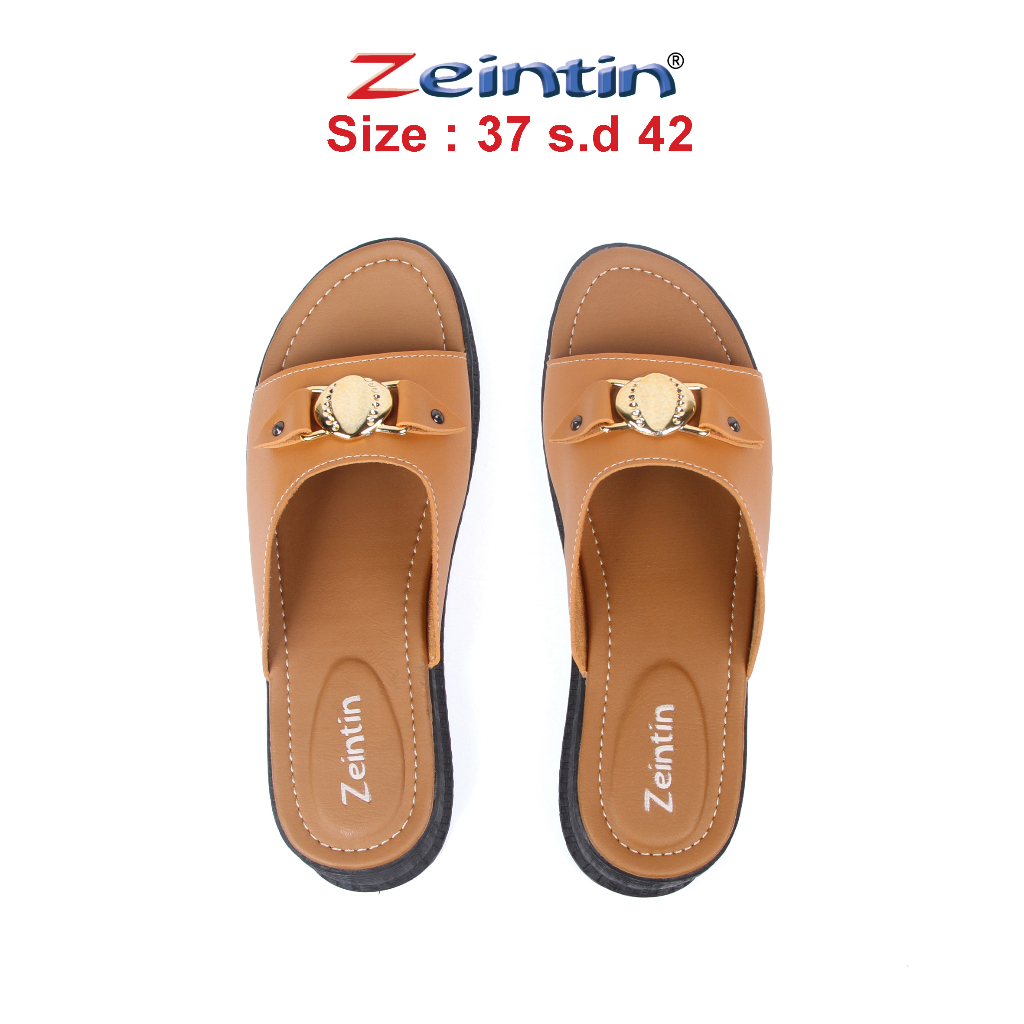 Zeintin - Sandal Wanita Kulit Sintetis  Kasual Sendal Slip On Wanita Original ZEINTIN HP