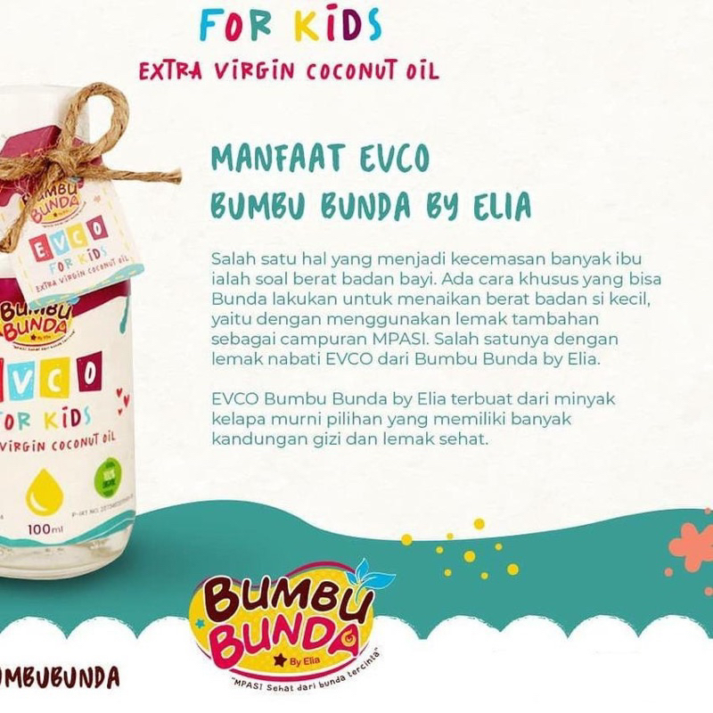 Bumbu Bunda Elia EVOO for Kids Extra Virgin Olive Oil Minyak Zaitun Mpasi BB Booster