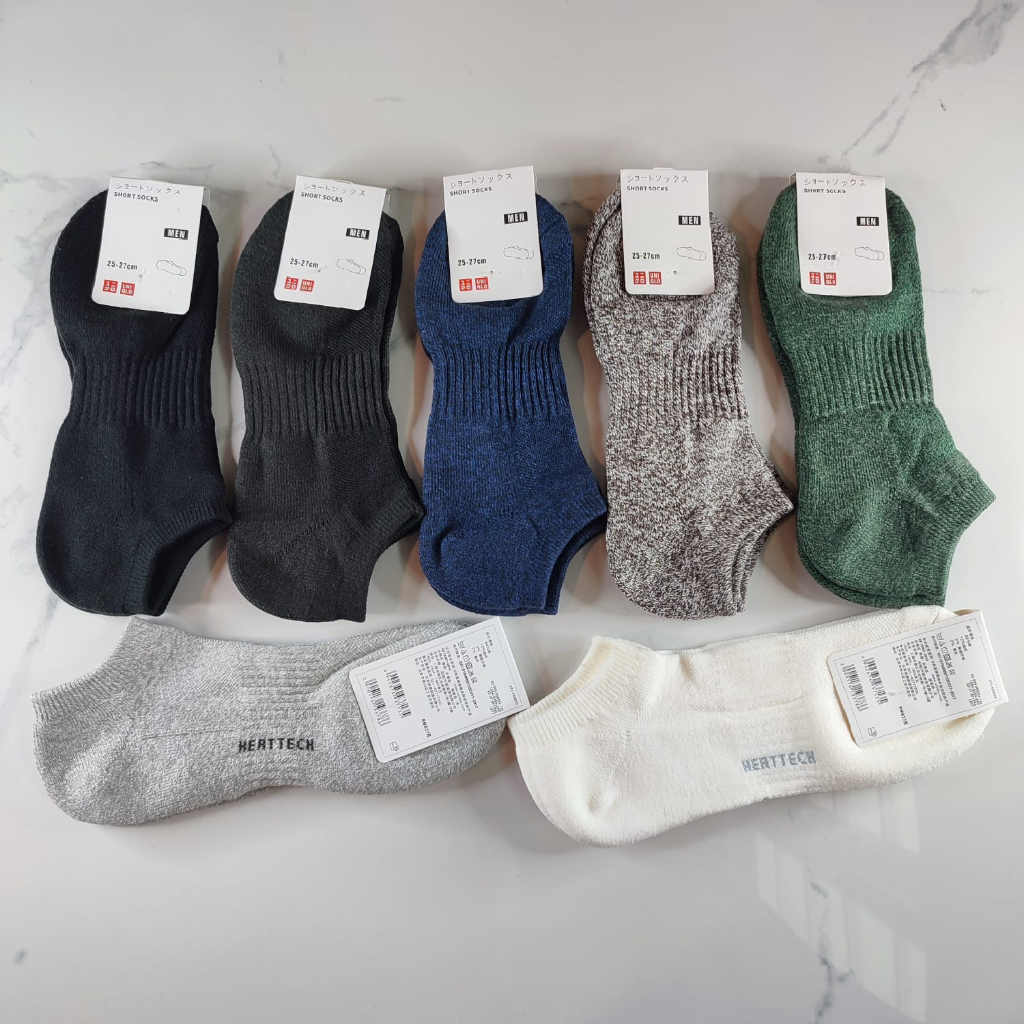 Kaos Kaki Uniqlo HEATTECH Pile Short Socks Comfortable Cushioned Tebal