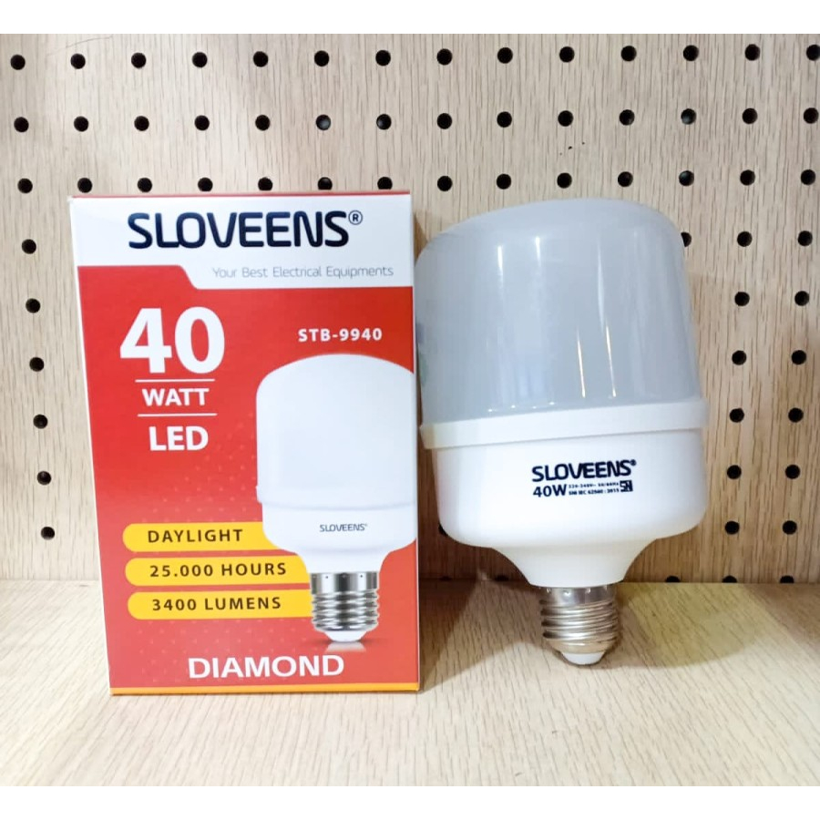 Lampu LED 40 Watt Sloveens Diamond Cahaya Putih Lampu Bohlam 40W