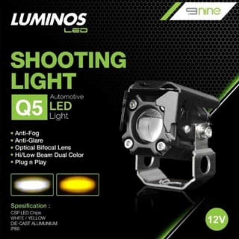 LAMPU LED Q5 LASER SHOOTING LIGHT LAMPU SOROT 2 WARNA WHITE -YELLOW UNTUK MOTOR DAN MOBIL