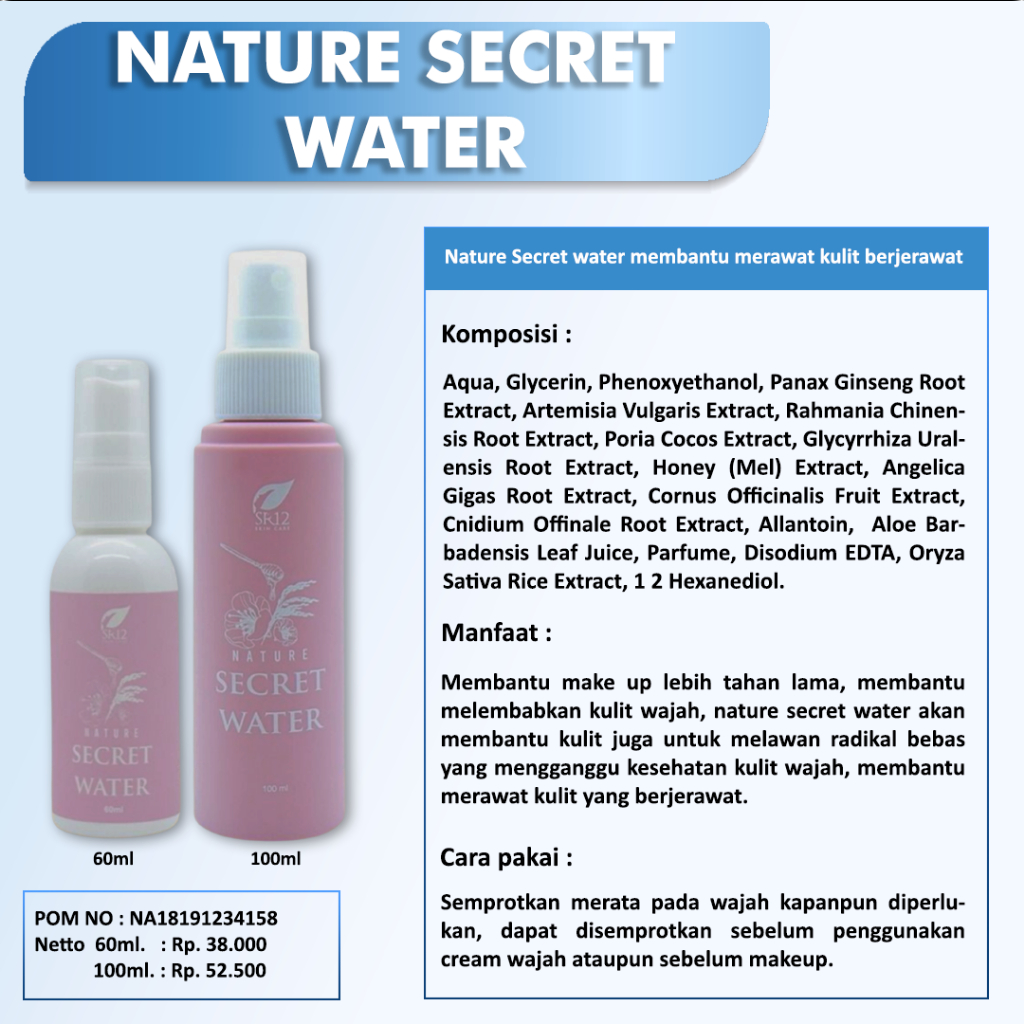 Setting spray Sr12 Tahan lama Mengunci make up Menyegarkan wajah Glowing Melembabkan wajah Facemist 100ml Bpom Saudagarsr12